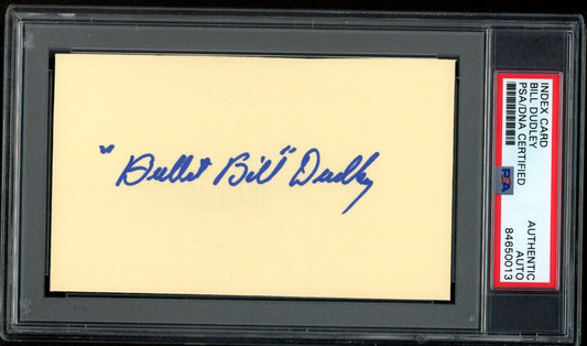 "Bullet Bill" Dudley HOF Autographed 3x5 Index Card Pittsburgh Steelers PSA/DNA