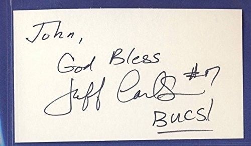 Jeff Carlson Buccaneers Signed/Auto 3x5 Index Card