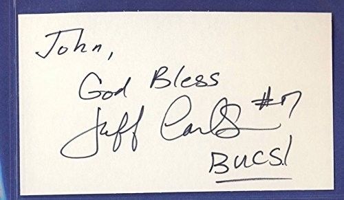 Jeff Carlson Buccaneers Signed/Auto 3x5 Index Card