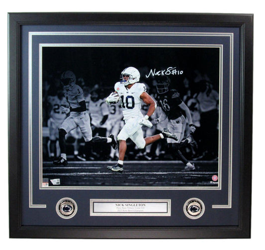 Nick Singleton Autographed 16x20 Photo Penn State Framed Fanatics 180800