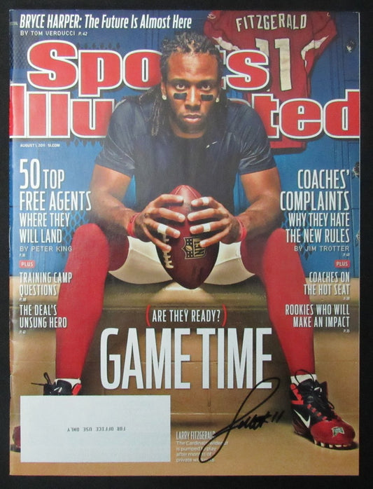 Larry Fitzgerald Signed 2011 Sports Illustrated Magazine NO LABEL JSA 190776