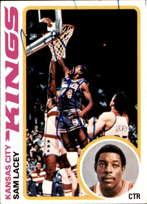 Sam Lacey Autographed 1978-79 TOPPS Basketball Card #99 Kings 182956