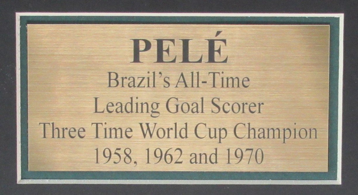 Pele Soccer Signed/Autographed Brazil Yellow Soccer Jersey Framed Beckett 184945