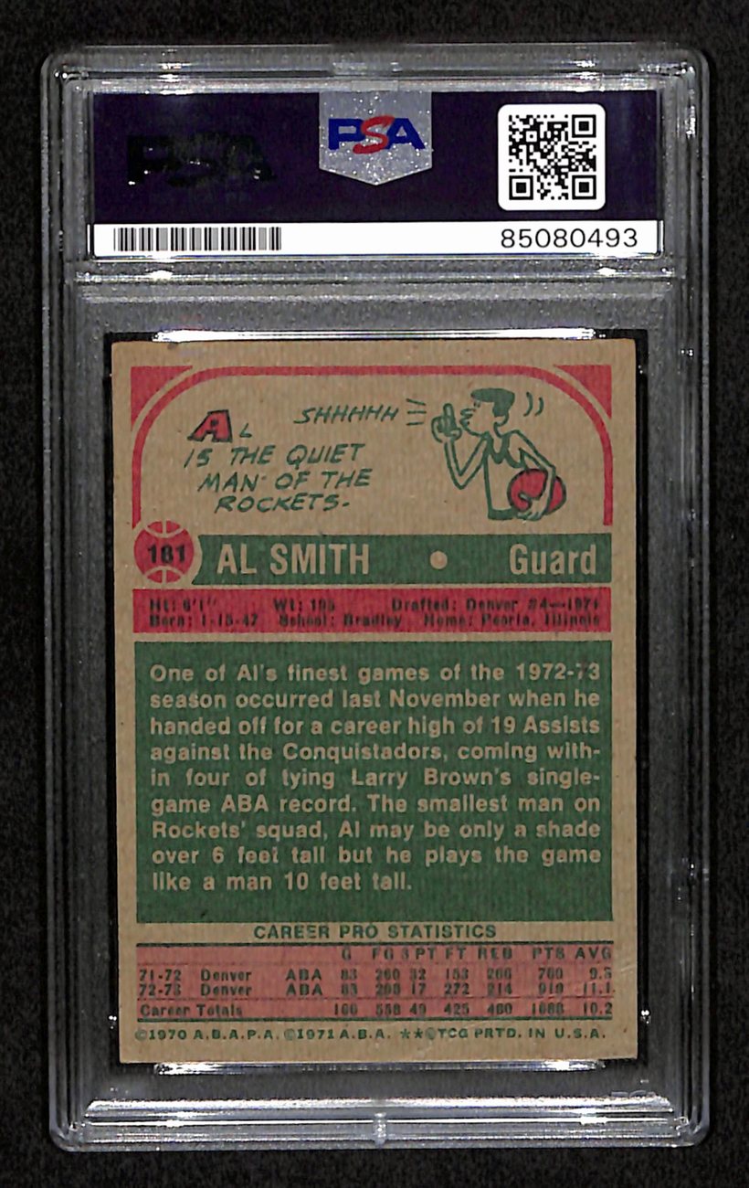 1973/74 TOPPS #181 Al Smith Auto/Signed Card PSA/DNA 185458