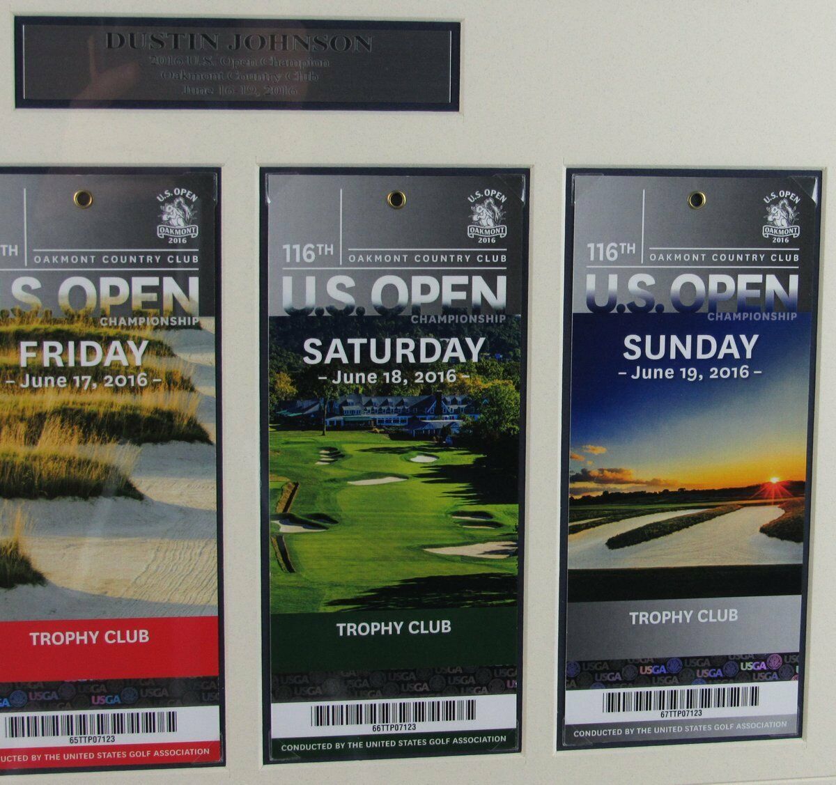 Dustin Johnson US Open Ticket Collage Framed Unsigned 136035