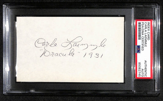 Carla  Laemmle Signed/Inscribed 3x5 Index Card "Dracula" 1931 PSA/DNA 183926