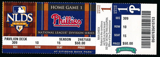 2010 NLDS Game 1 Phillies vs. Reds Full Ticket Roy Halladay No-Hitter 177147