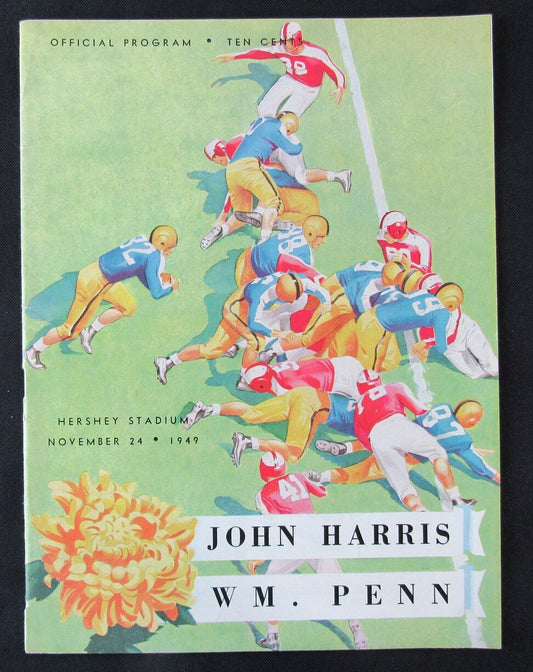 1949 John Harris vs. William Penn High School Football Game Program 11/24