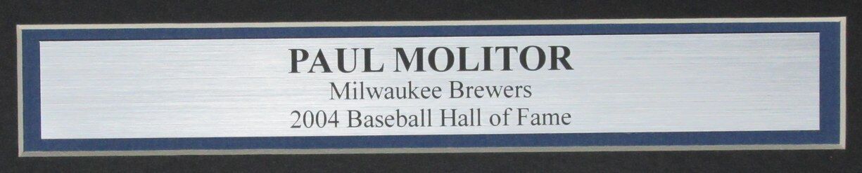 Paul Molitor HOF Autographed 16x20 Photo Milwaukee Brewers Framed JSA