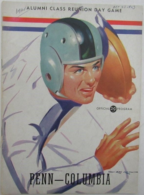 1943 Penn vs. Columbia College Football Game Program 10/23/43 130394