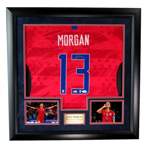 Alex Morgan Autographed Red Soccer Jersey U.S. Women's Soccer Framed JSA