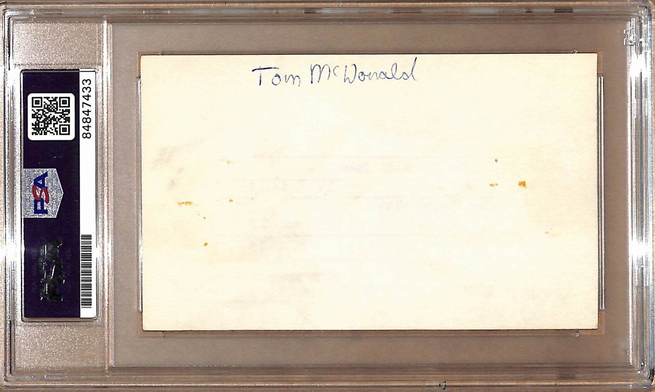 Tommy McDonald HOF Autographed 3x5 Index Card Philadelphia Eagles PSA/DNA 179070