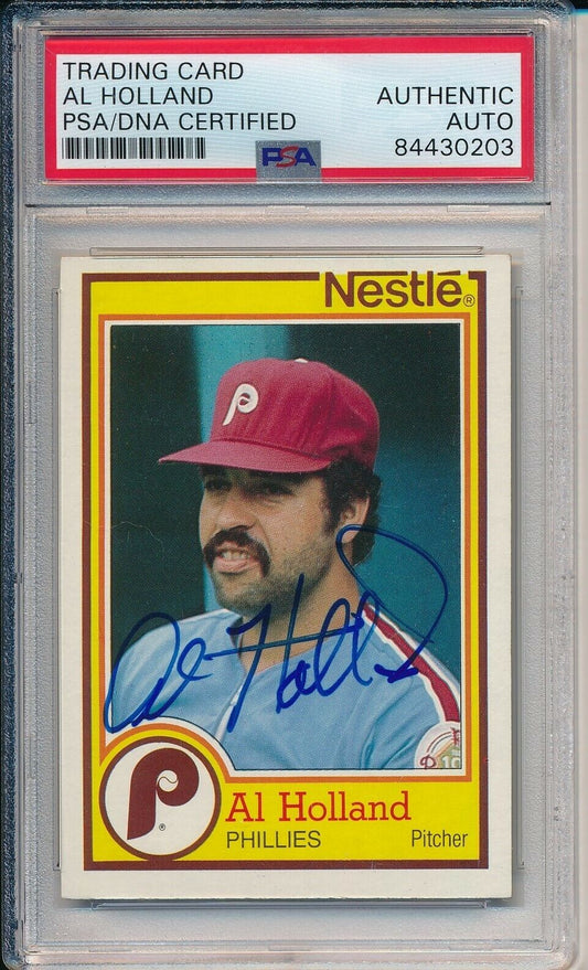 Al Holland Phillies Signed/Auto 1984 Nestle TOPPS Card #22 PSA/DNA 164188