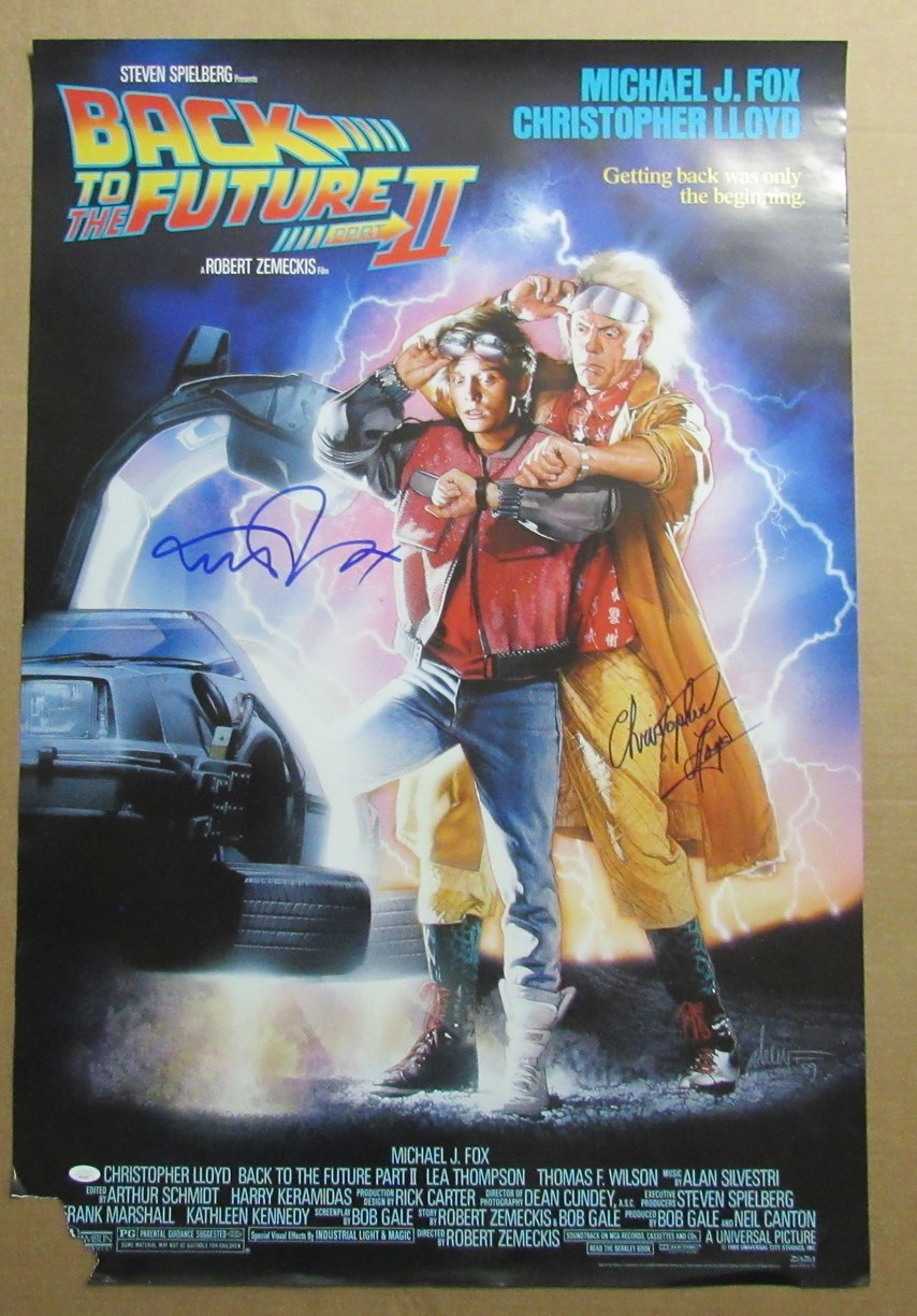 Michael J Fox/Christopher Lloyd Autographed 27x40 Poster "Back to Future II" JSA