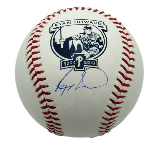 Ryan Howard Phillies Signed Commem. OML Baseball with Logo in Case JSA 165760