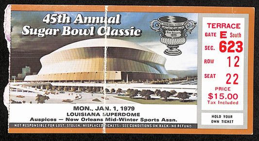 1979 Sugar Bowl Penn State vs. Alabama College Football  Ticket Stub 190200