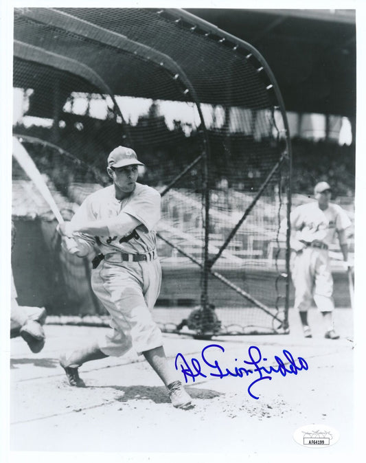 Al Gionfriddo Autographed Vintage 8x10 B/W Photo Brooklyn Dodgers JSA