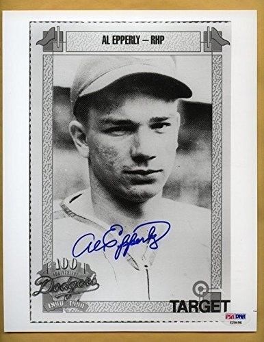 AL EPPERLY Dodgers Signed 8x10 Photo PSA/DNA 132779