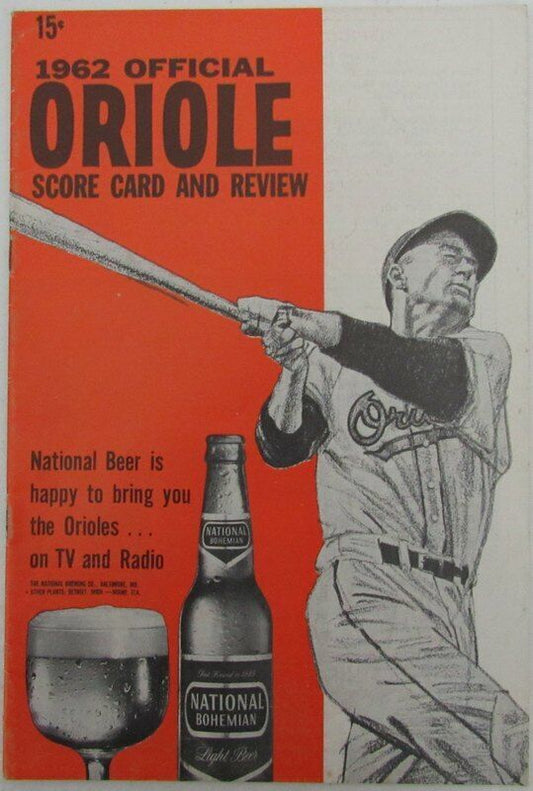 1962 Baltimore Orioles Official Score Card/Program Orioles vs. Angels 144224