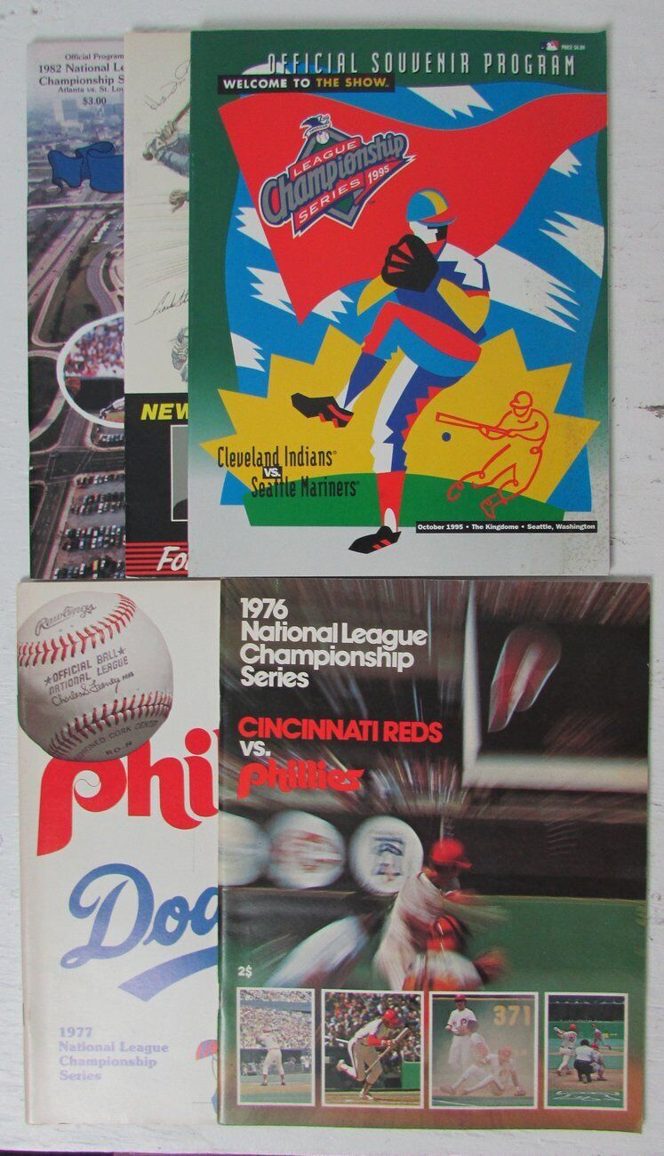 Lot of 5 MLB NL and AL Championship Series Game Programs 146822