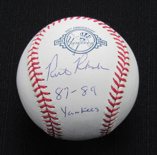 Rick Rhoden Signed/Auto Yankees 100th OML Baseball JSA Inscr  186921