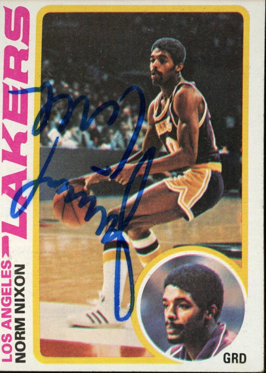 Norm Nixon Autographed 1978-79 TOPPS Basketball Card #63 Lakers 183079