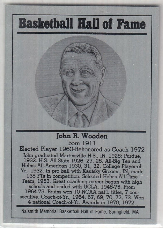 1986-2002 Basketball Hall of Fame Metallic JOHN R. WOODEN Series 12 128840