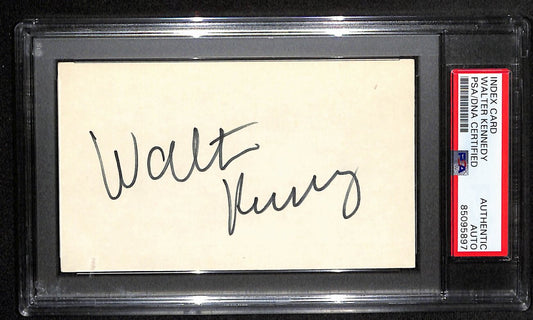 Walter Kennedy HOF Signed 3x5 Index Card NBA Commissioner PSA/DNA 185473