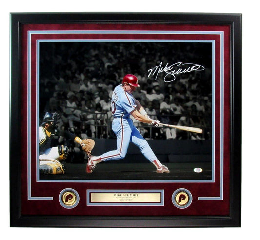 Mike Schmidt Autographed Philadelphia Phillies 16x20 Photo Framed PSA/DNA188756