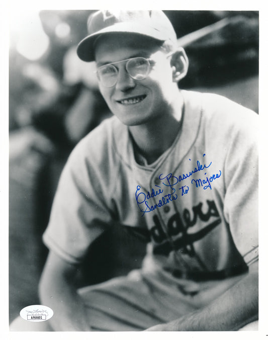 Eddie Basinski Autographed Vintage 8x10 B/W Photo Brooklyn Dodgers JSA 174195