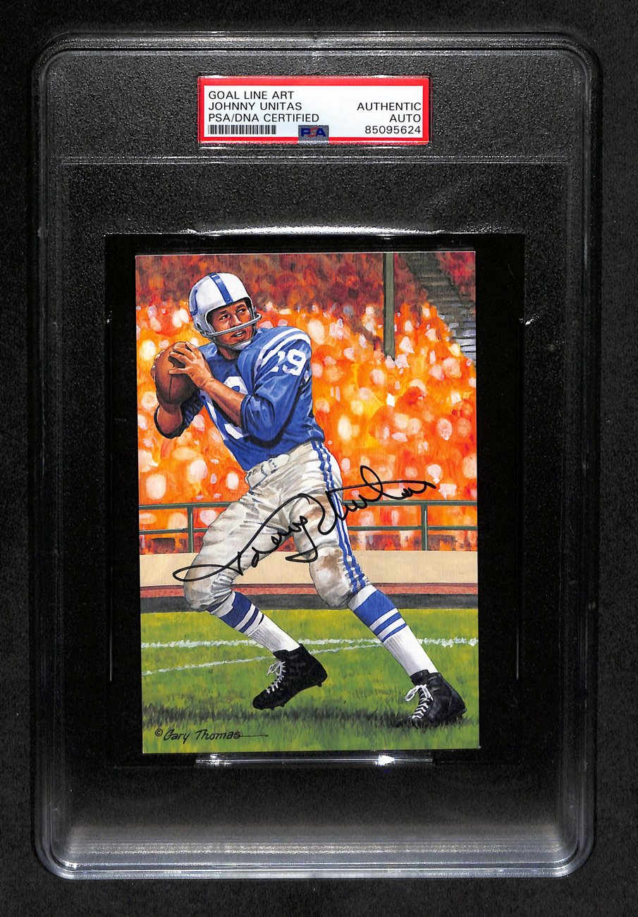 Johnny Unitas HOF Colts Autographed GLAC Enshrinee Proof 18/50 PSA/DNA 183807