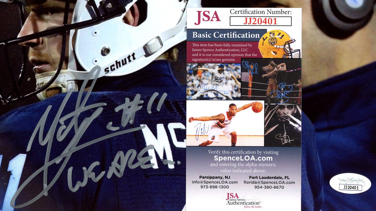 Matt McGloin PSU Penn State Signed/Inscribed "We Are..." 8x10 Photo JSA 154823