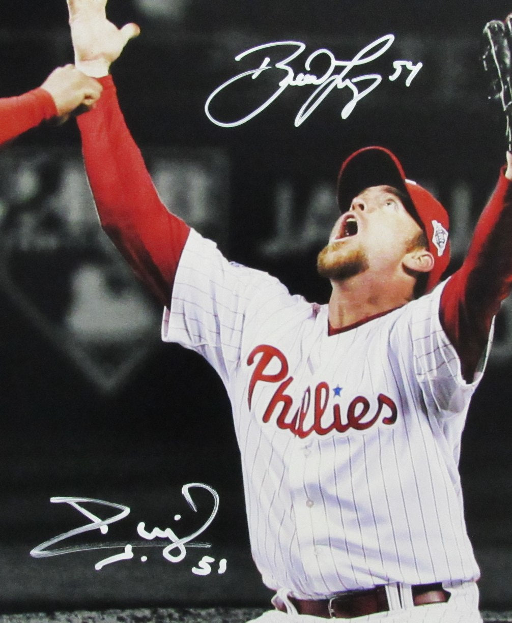 Brad Lidge/Carlos Ruiz Dual-Autographed 16x20 Photo Phillies JSA 183396