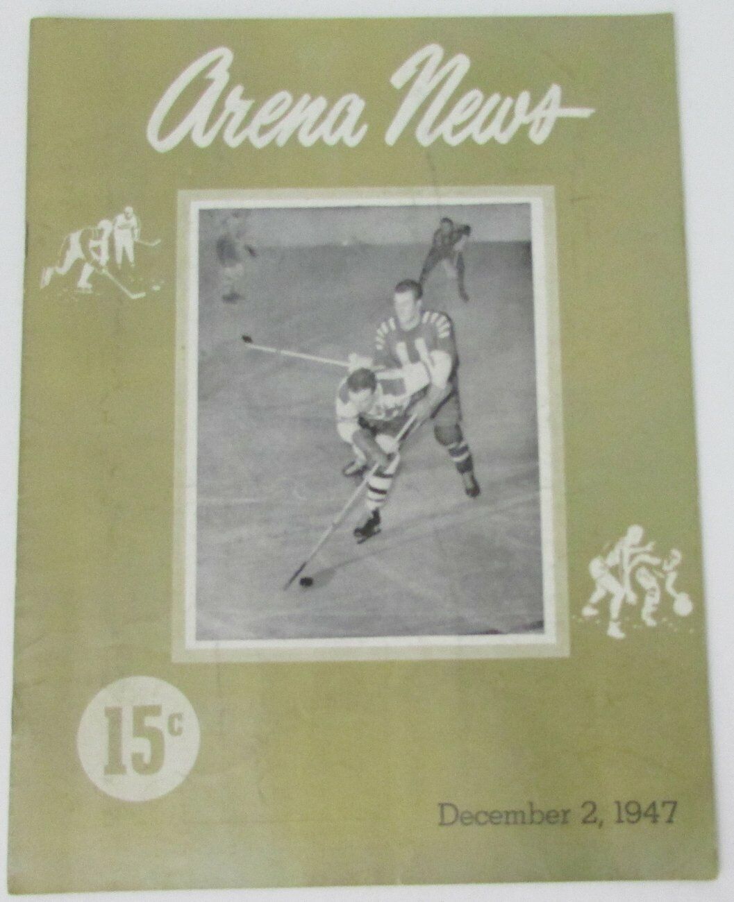 1947 Hockey Arena News Program Philadelphia Rockets vs Pittsburgh Hornets 155111