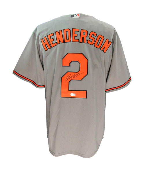 Gunnar Henderson Baltimore Orioles Signed/Auto Nike L Grey Jersey Beckett 189814