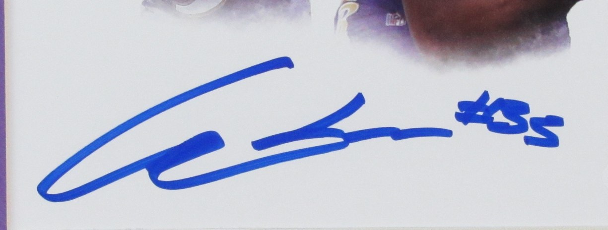 Gus Edwards Signed 8x10 Photo Baltimore Ravens Framed JSA 186177