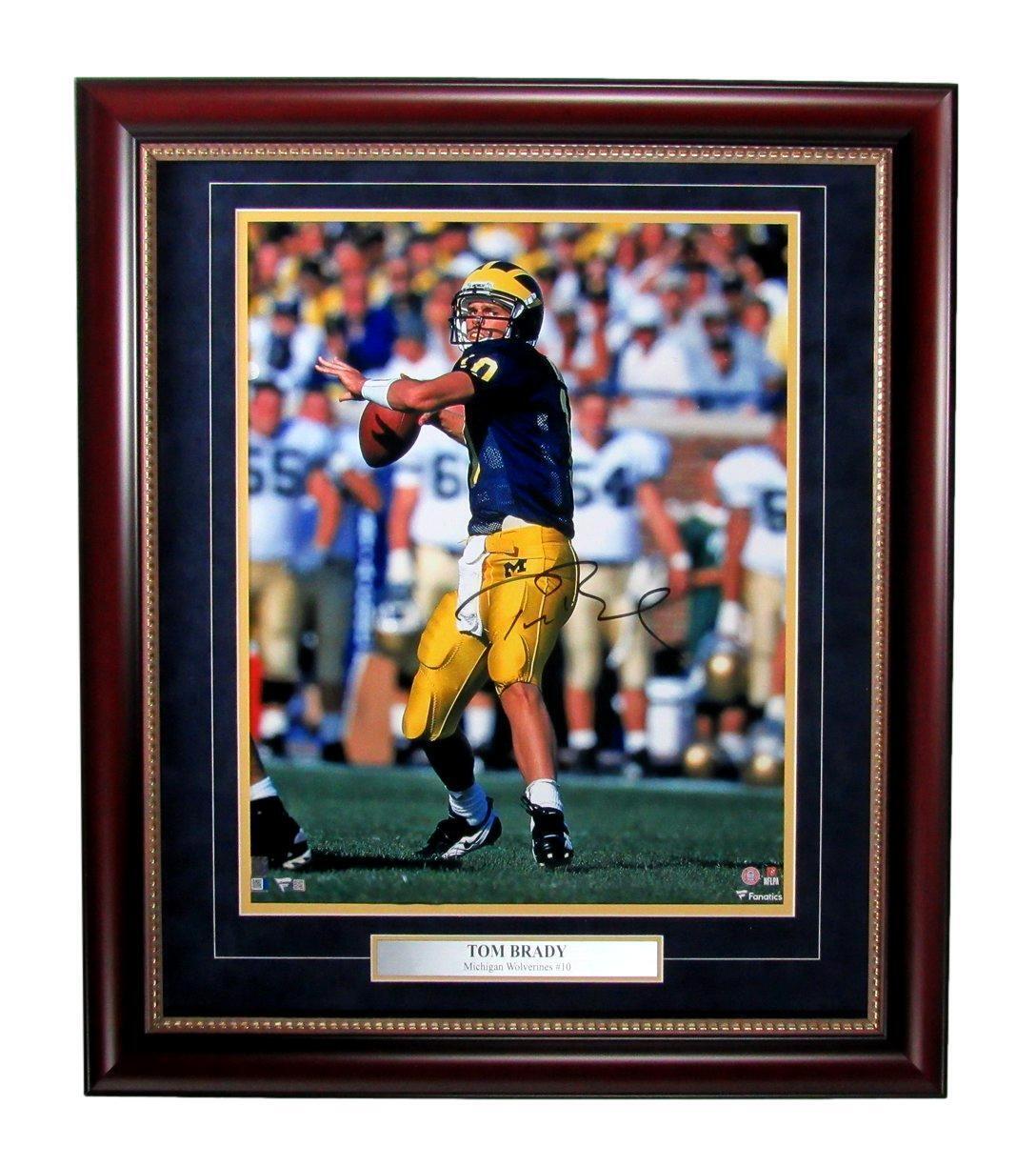 Tom Brady Autographed 16x20 Photo Michigan Wolverines Framed Fanatics