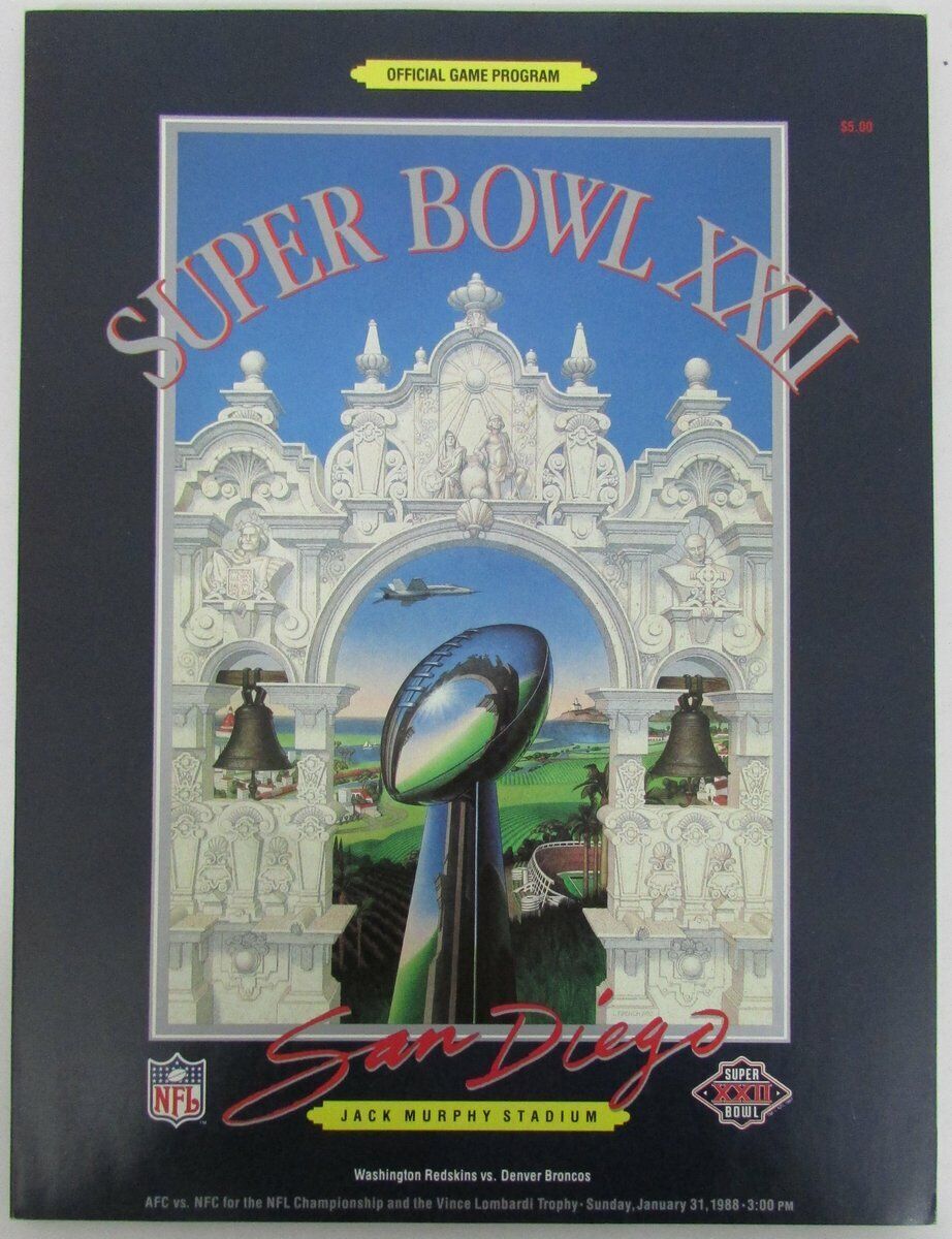 Super Bowl XXII Official Program Denver Broncos vs. Washington Redskins 128398