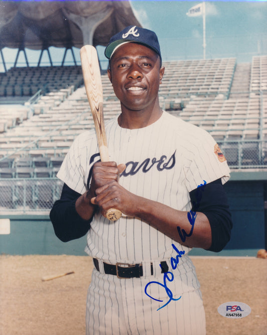 Hank Aaron HOF Signed/Autographed 8x10 Photo Atlanta Braves PSA/DNA 191859