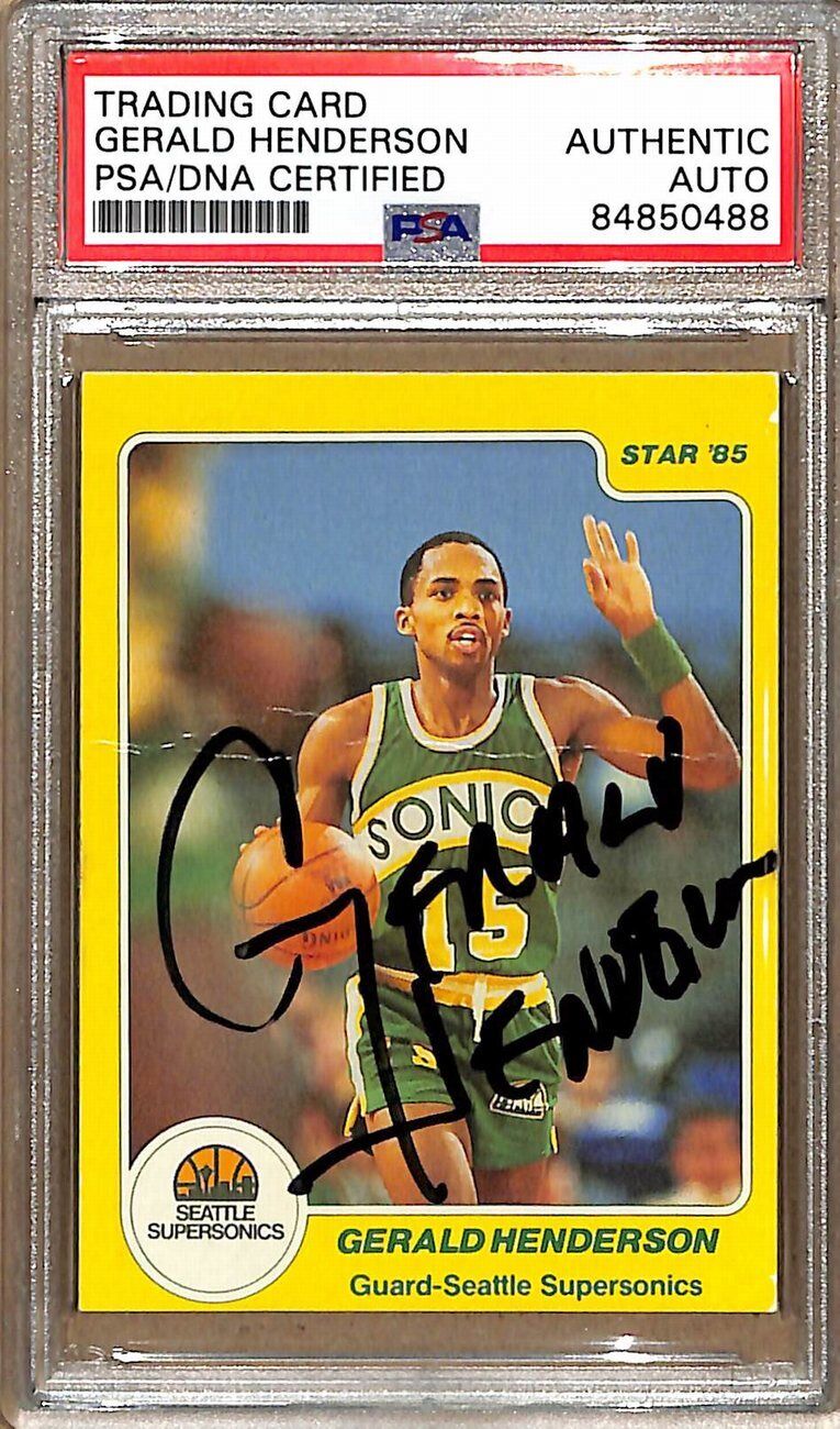 1984-85 Star Company #116 Gerald Henderson Supersonics Signed PSA/DNA 178855