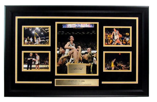 Caitlin Clark Unsigned Laser Etched Replica Autograph Photo Collage Framed 88718