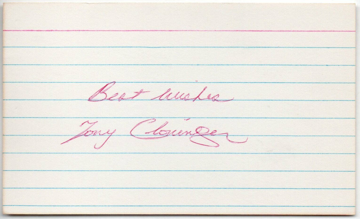 Lot of Four Tony Cloninger Braves/Reds/Cardinals Signed 3x5 Index Cards 145389