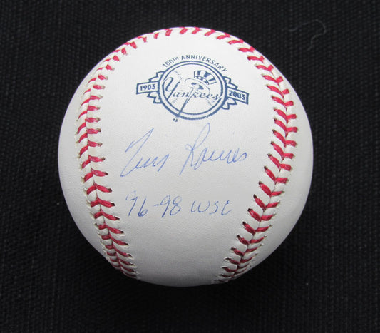 Tim Raines Signed/Auto Yankees 100th OML Baseball MAB Inscr 187096