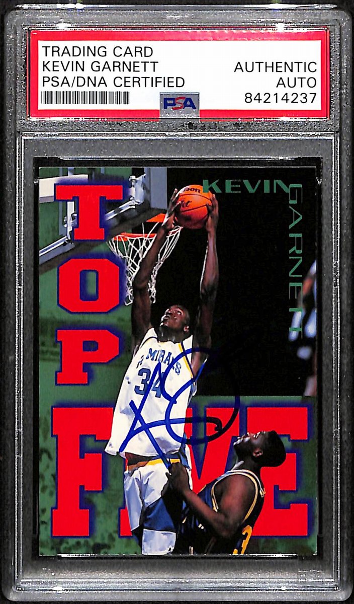 Kevin Garnett HOF Signed/Auto 1995 Signature Rookies Card #T5 PSA/DNA 193462