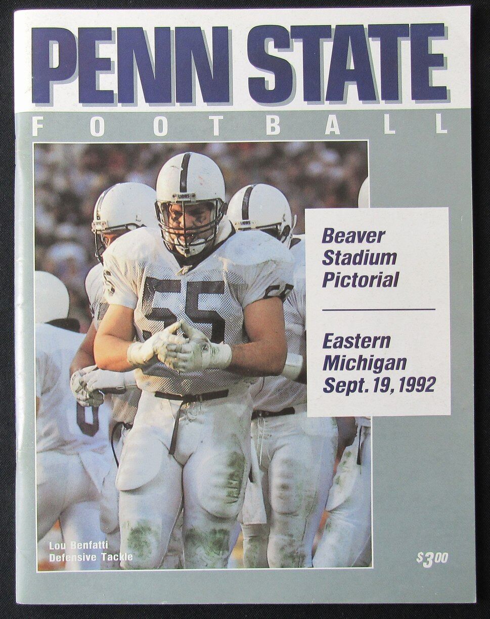 1992 Penn State vs. Eastern Michigan College Football Game Program 09/19