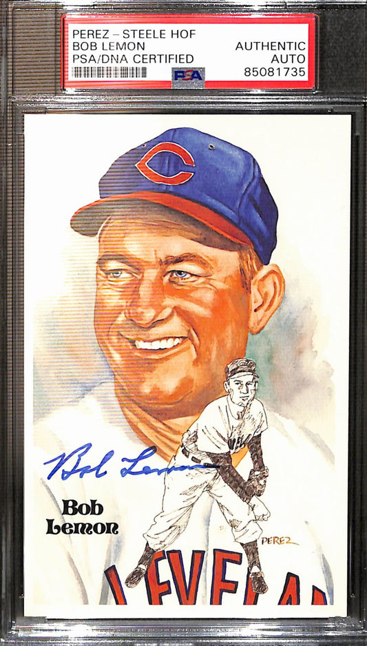 Bob Lemon Signed 1981 Perez-Steele HOF Postcard Indians PSA/DNA 183746