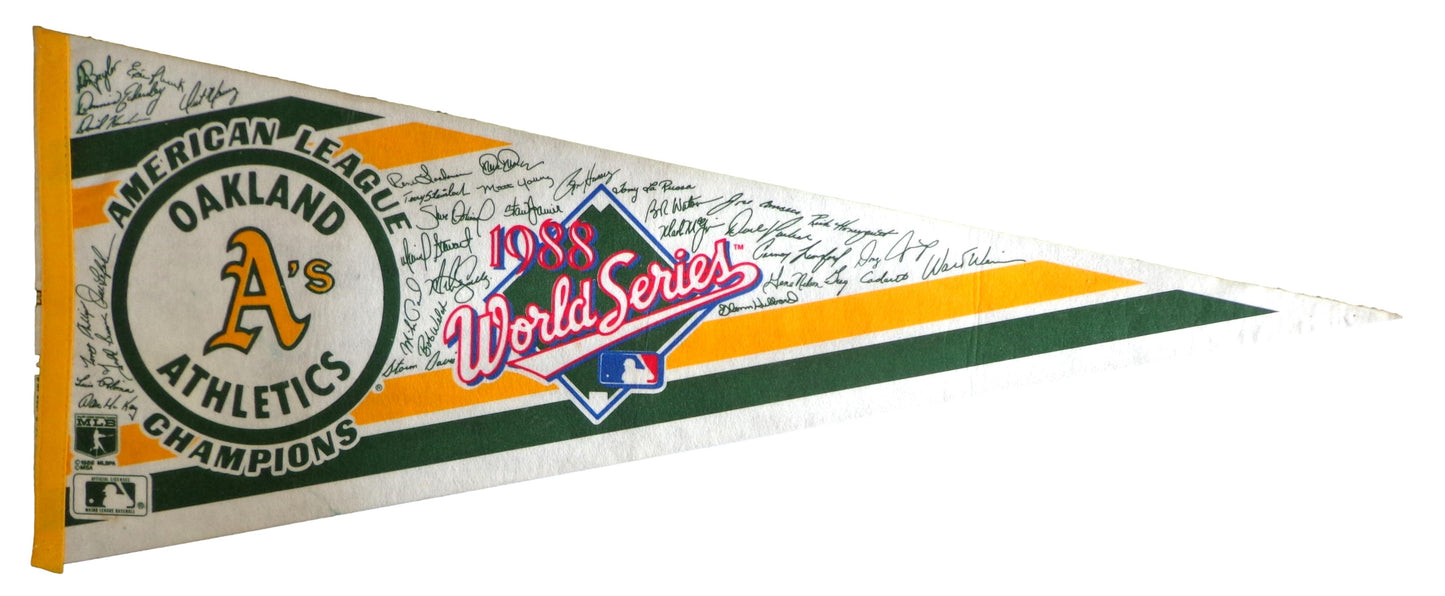 Vintage 1988 Oakland A's World Series Baseball 30x12 Felt Pennant