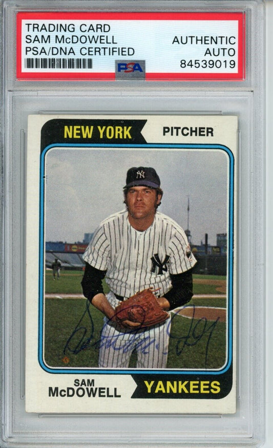 Sam McDowell Yankees Signed/Autographed 1974 TOPPS Card #550 PSA/DNA 166843