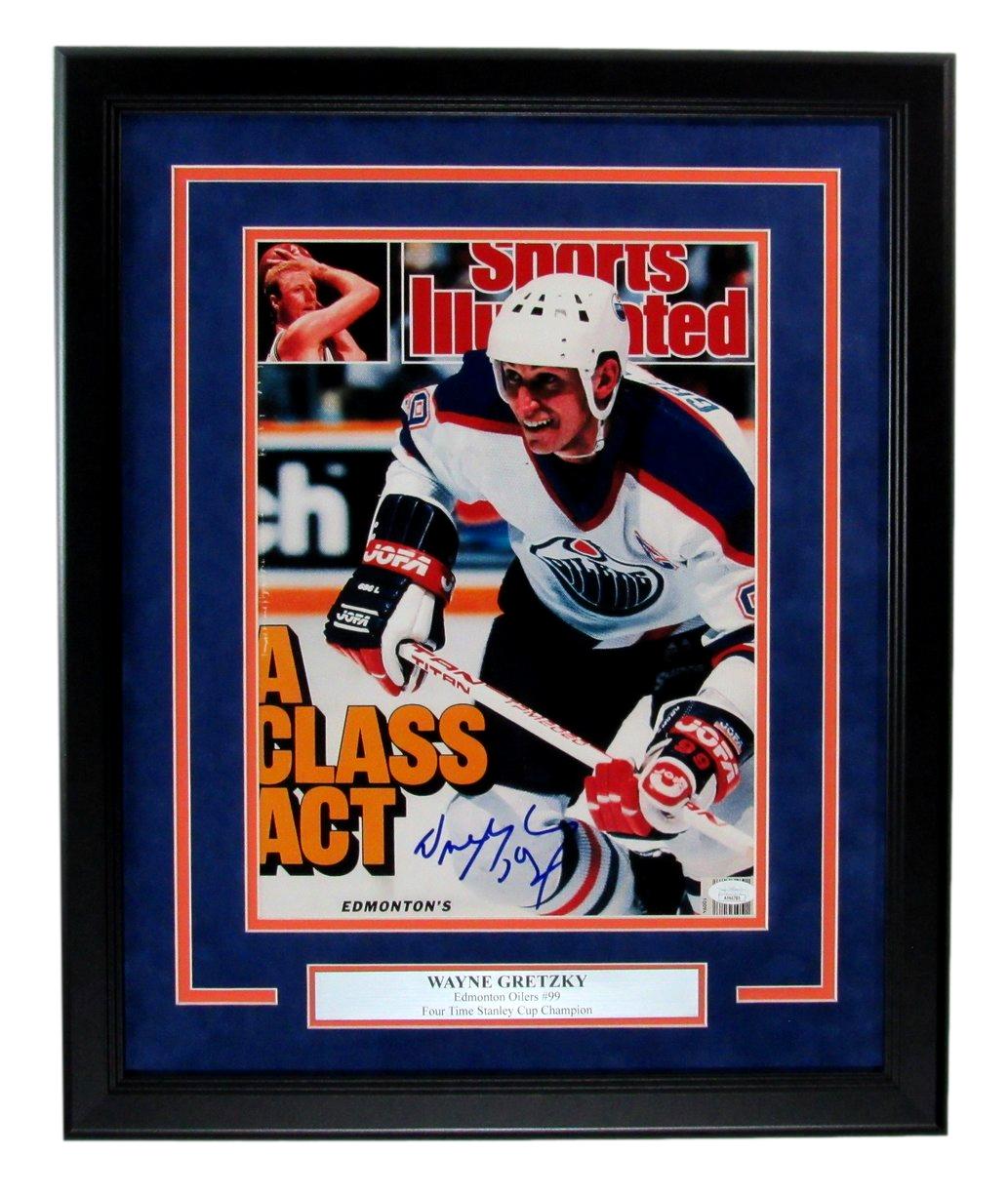 Wayne Gretzky HOF Signed 11x14 Sports Illustrated Photo Oilers Framed JSA 174935