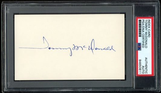 Tommy McDonald HOF Autographed 3x5 Index Card Philadelphia Eagles PSA/DNA